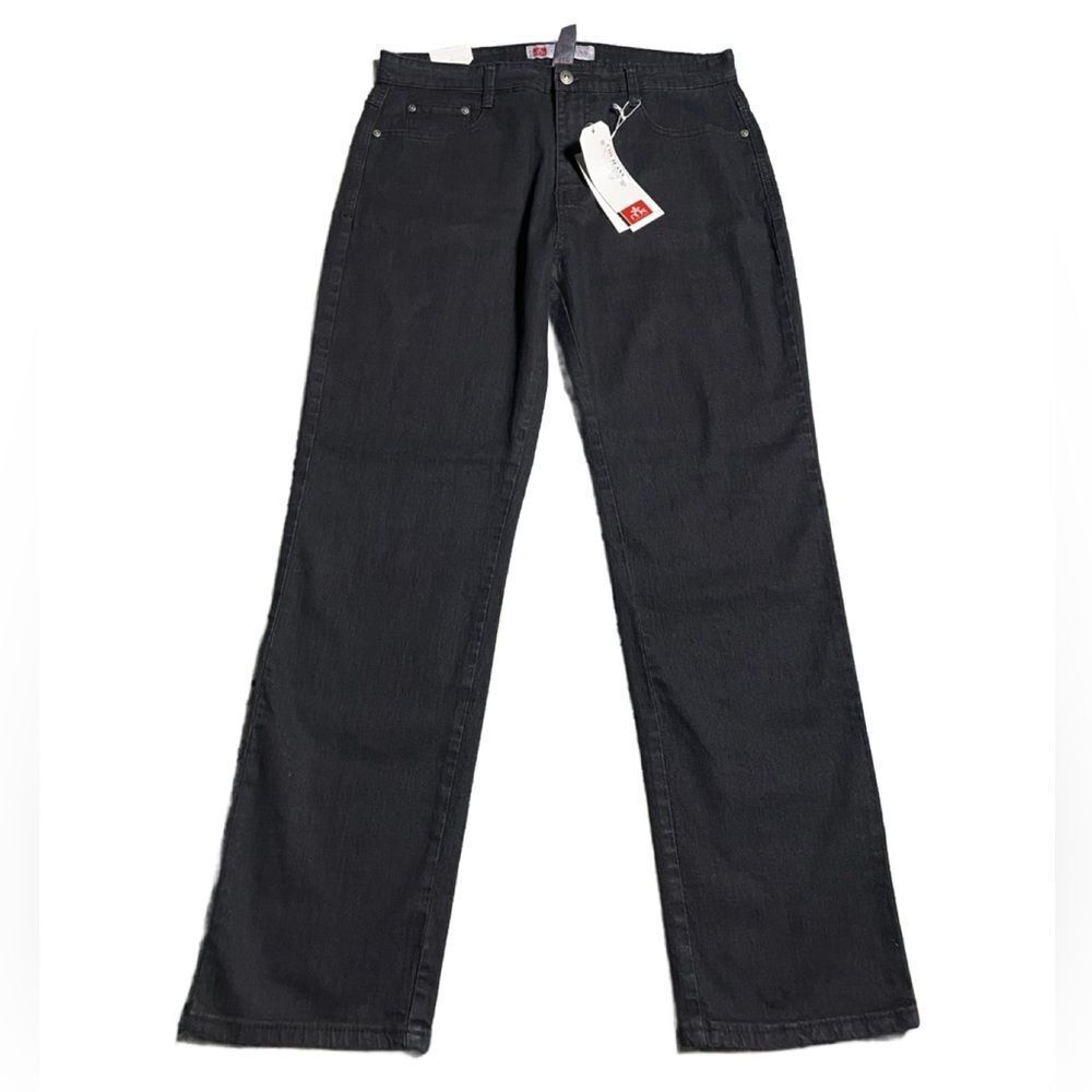 COS Jeans Black Straight Leg Denim with Embroidered & Bejeweled Back Pocket (12)